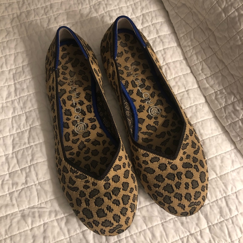Rothy’s Cheetah Round Toe Flats Sz 9